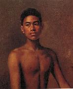 Hubert Vos Iokepa, Hawaiian Fisher Boy USA oil painting artist